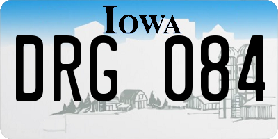 IA license plate DRG084
