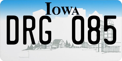 IA license plate DRG085