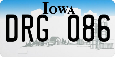 IA license plate DRG086
