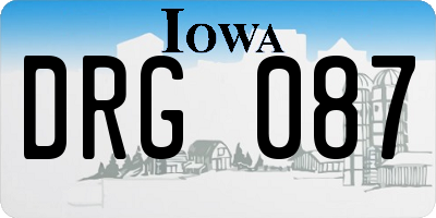 IA license plate DRG087