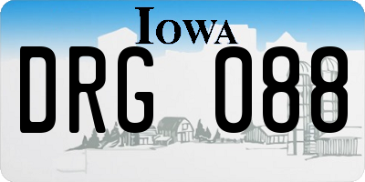 IA license plate DRG088