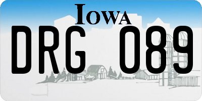 IA license plate DRG089