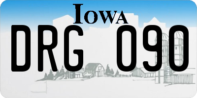 IA license plate DRG090