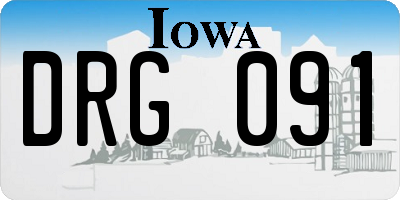 IA license plate DRG091