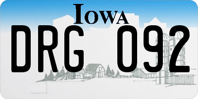 IA license plate DRG092