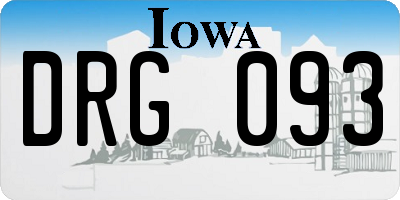 IA license plate DRG093