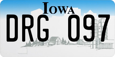 IA license plate DRG097