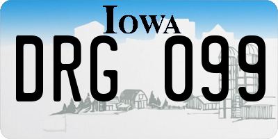 IA license plate DRG099