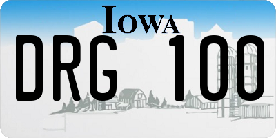 IA license plate DRG100
