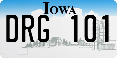 IA license plate DRG101