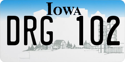 IA license plate DRG102