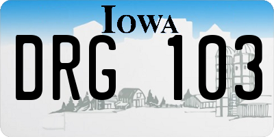 IA license plate DRG103