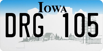 IA license plate DRG105