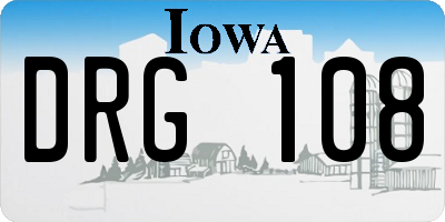 IA license plate DRG108