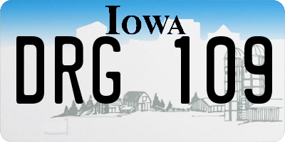 IA license plate DRG109