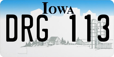 IA license plate DRG113