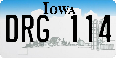 IA license plate DRG114