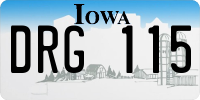 IA license plate DRG115