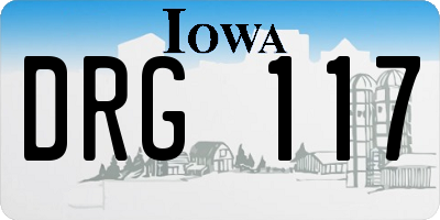 IA license plate DRG117
