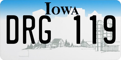 IA license plate DRG119
