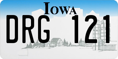 IA license plate DRG121