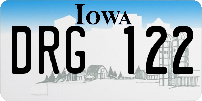 IA license plate DRG122