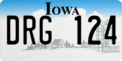 IA license plate DRG124
