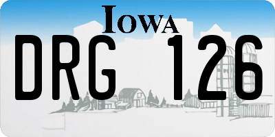 IA license plate DRG126