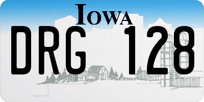 IA license plate DRG128