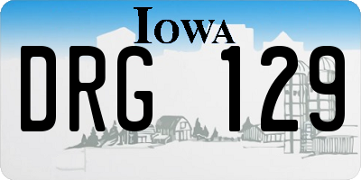IA license plate DRG129