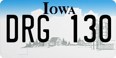IA license plate DRG130