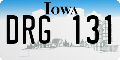 IA license plate DRG131