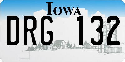 IA license plate DRG132