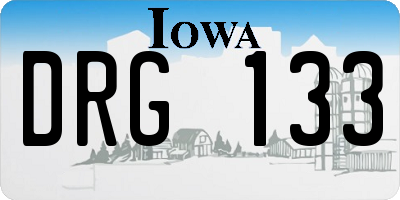 IA license plate DRG133