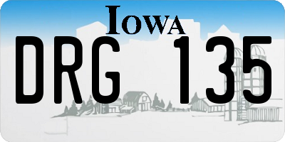 IA license plate DRG135