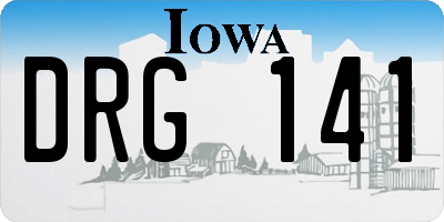 IA license plate DRG141