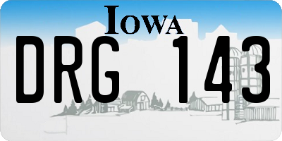 IA license plate DRG143