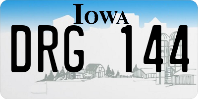 IA license plate DRG144