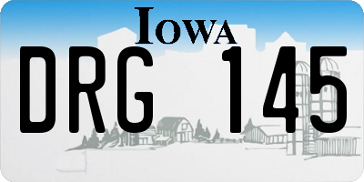 IA license plate DRG145