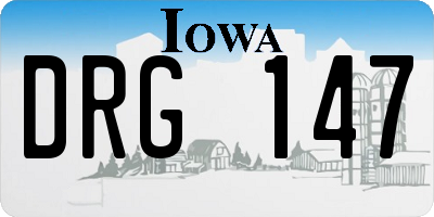 IA license plate DRG147