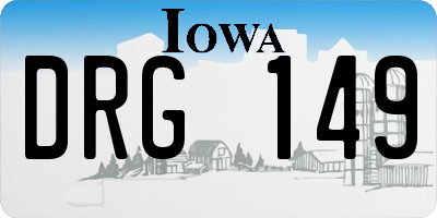 IA license plate DRG149