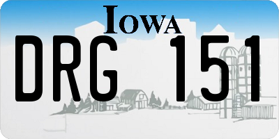 IA license plate DRG151
