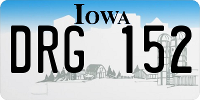 IA license plate DRG152