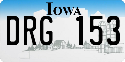 IA license plate DRG153