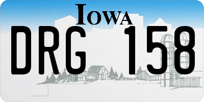 IA license plate DRG158