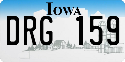 IA license plate DRG159
