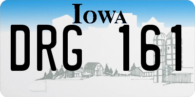 IA license plate DRG161