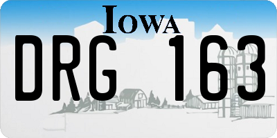IA license plate DRG163