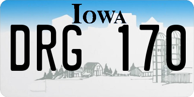 IA license plate DRG170