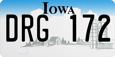 IA license plate DRG172